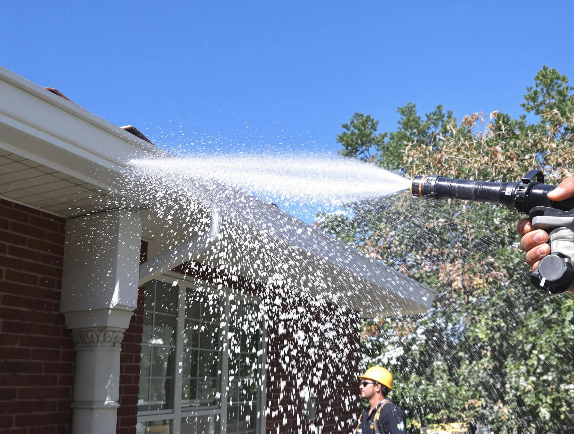 Cleared downspout by Cleveland OH Roofers ensuring unrestricted flow in Cleveland, OH