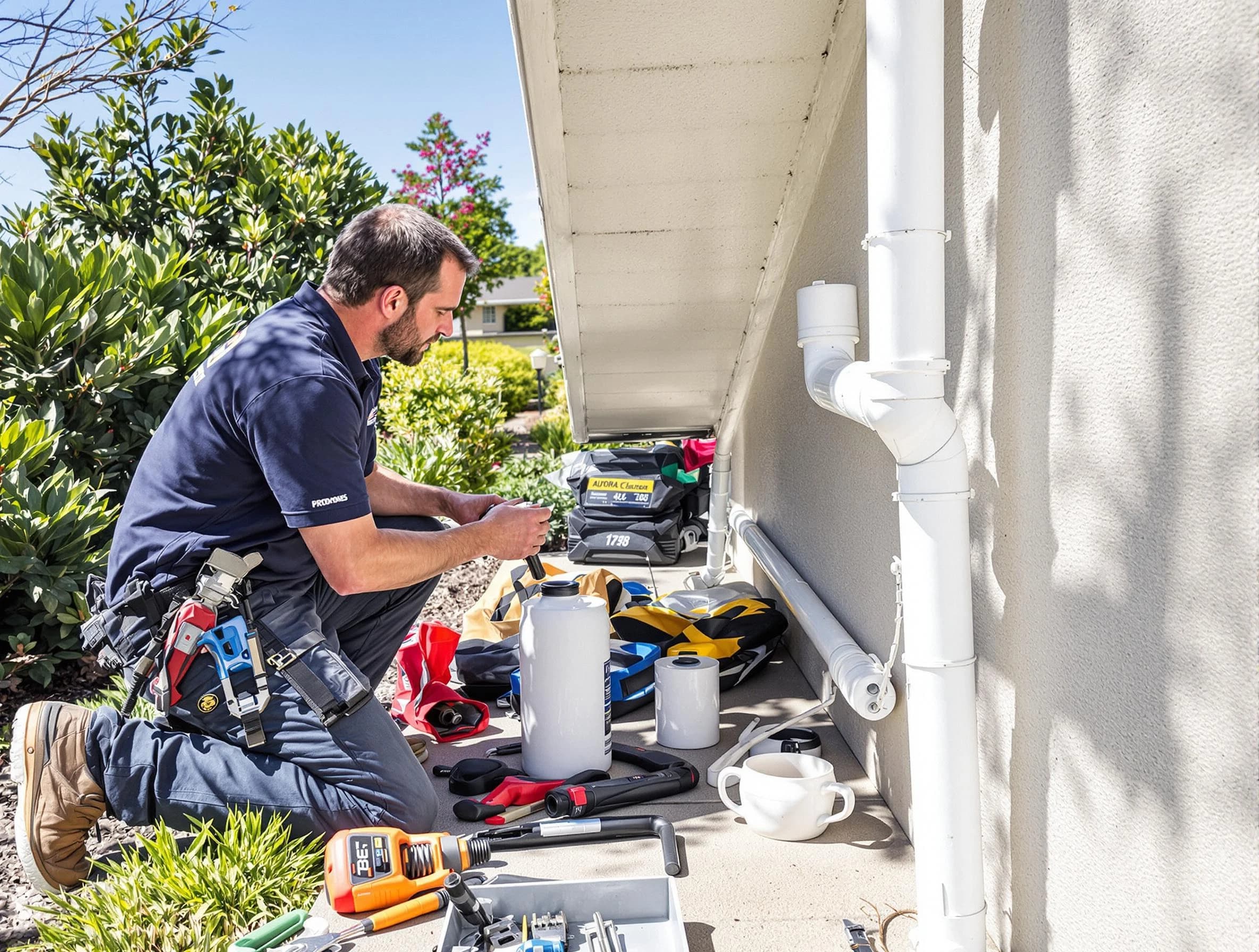 Cleveland OH Roofers expert fixing a downspout in Cleveland, OH