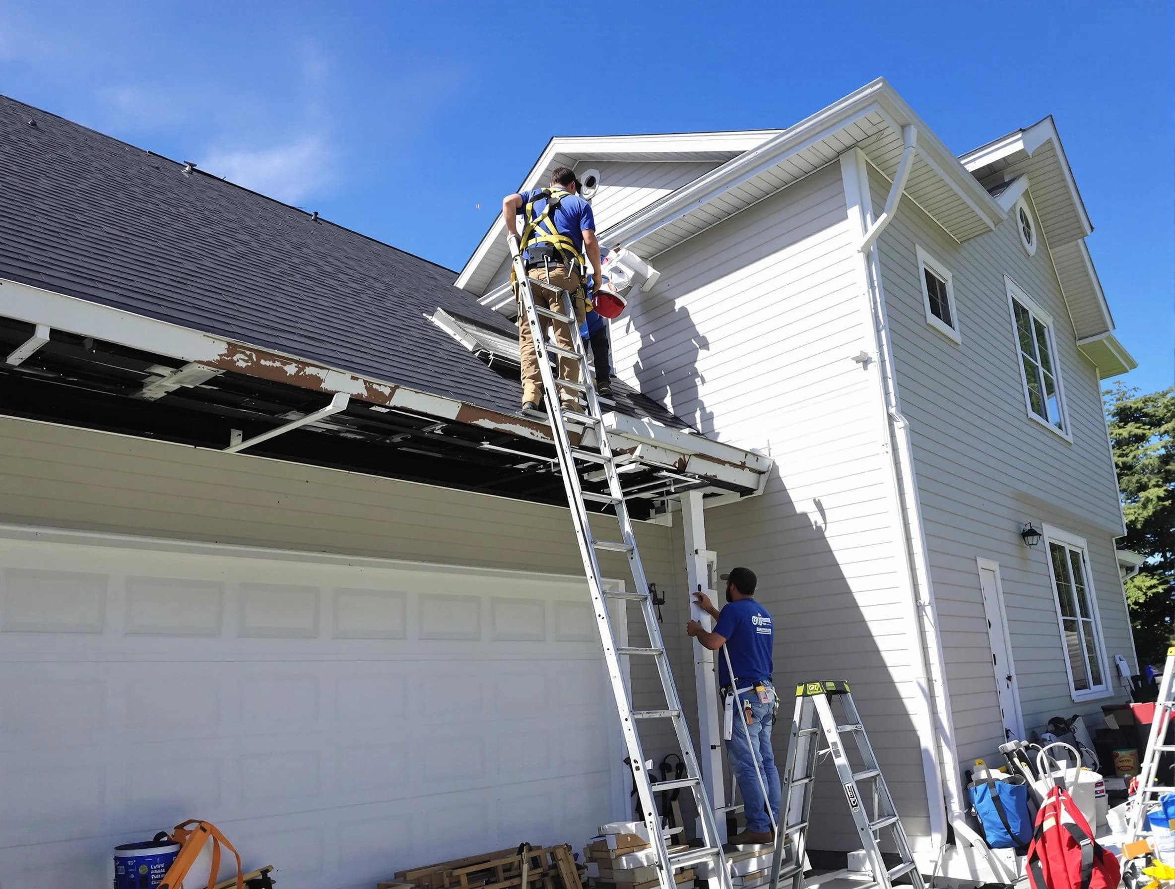 Newly replaced gutters by Cleveland OH Roofers in Cleveland, OH