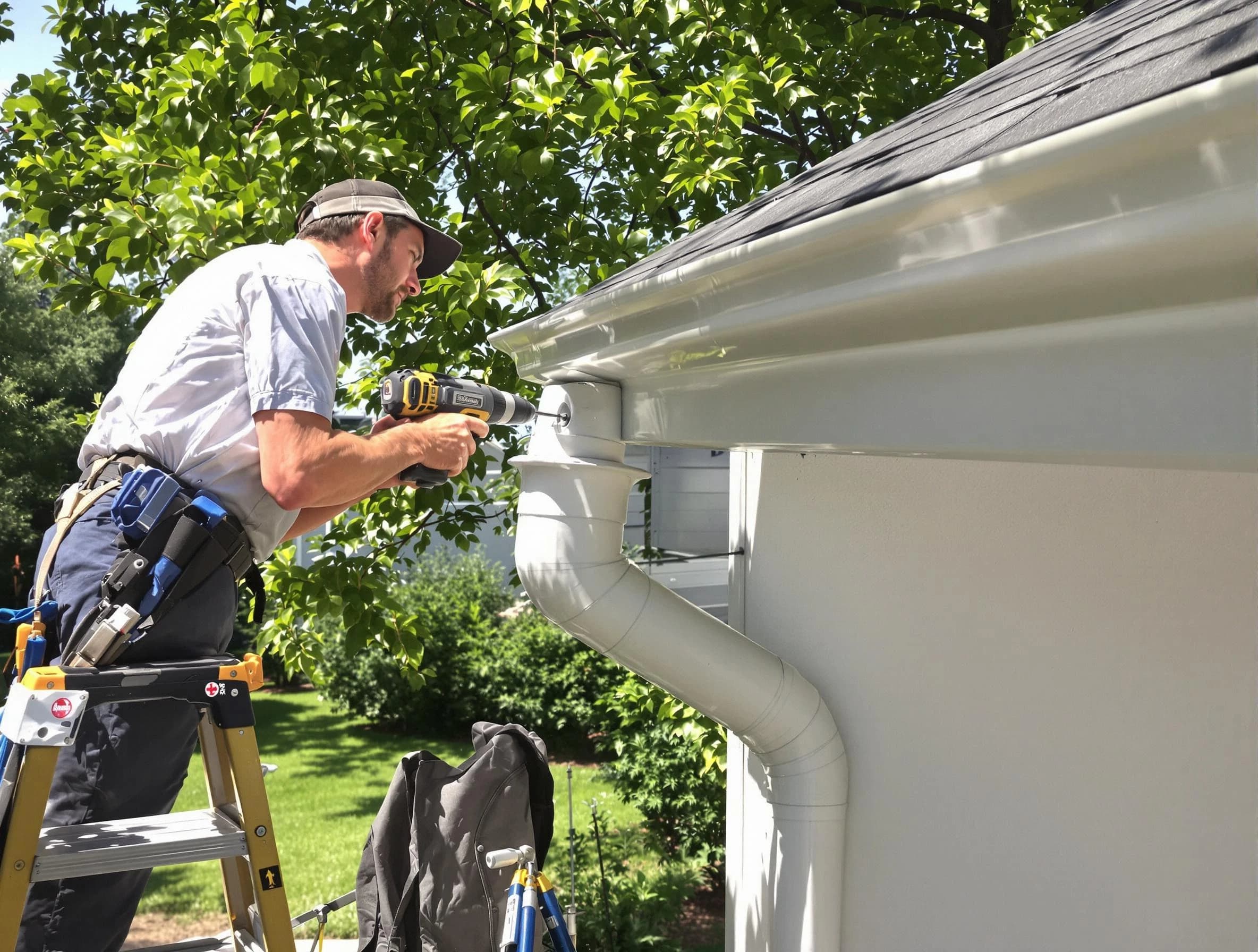 Properly installed rain gutters by Cleveland OH Roofers in Cleveland, OH