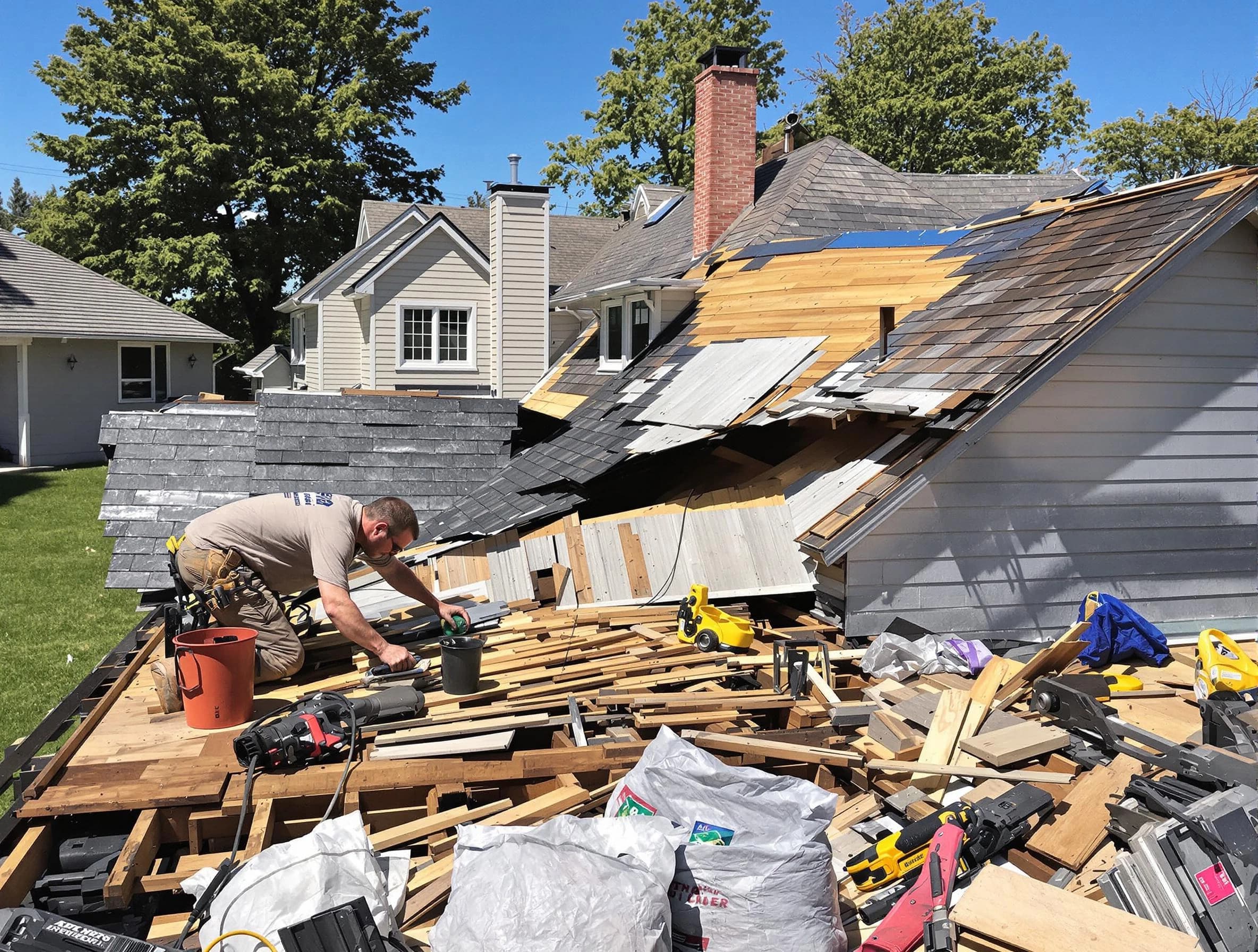 Cleveland OH Roofers completing a roof replacement in Cleveland, OH